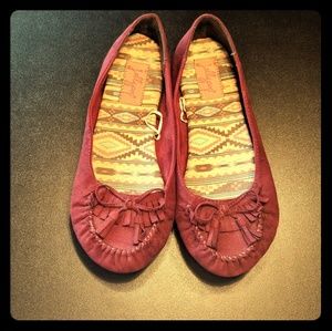 Maroon moccasins